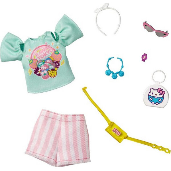 Одежда для кукол Барби Barbie Fashion Pack of Doll Clothes Hello Kitty: Aqua Kawaii Tokyo Top, Striped Shorts GJG43
Одежда для кукол Барби Barbie Fashion Pack of Doll Clothes Hello Kitty: Aqua Kawaii Tokyo Top, Striped Shorts GJG43