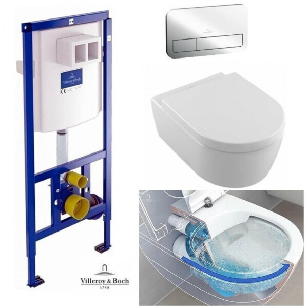 Инсталляция VILLEROY&BOCH с унитазом V&B AVENTO DirectFlush 5656HR01 и сиденьем Soft Close, 92246100+92249061+5656HR0
Инсталляция VILLEROY&BOCH с унитазом V&B AVENTO DirectFlush 5656HR01 и сиденьем Soft Close, 92246100+92249061+5656HR0