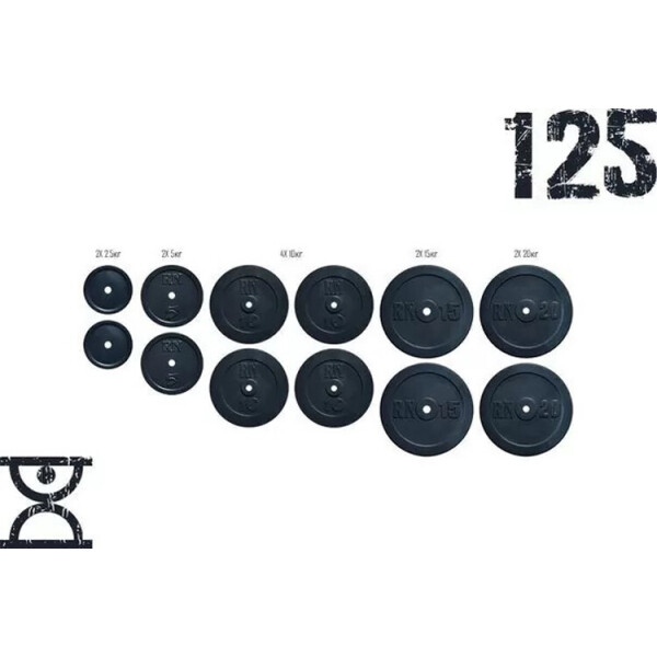 Набор блинов RN-Sport 125 кг (2х2.5 кг, 2х5 кг, 4х10 кг, 2х15 кг, 2х20 кг) (RNset125)(RNset125)
Набор блинов RN-Sport 125 кг (2х2.5 кг, 2х5 кг, 4х10 кг, 2х15 кг, 2х20 кг) (RNset125)(RNset125)