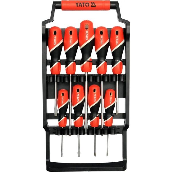 Набор отверток YATO 9 пр.: шлицевые SL3, SL5, SL6, SL6, SL8; крестовые PH0, PH1,PH2, PH2 YT-25968
Набор отверток YATO 9 пр.: шлицевые SL3, SL5, SL6, SL6, SL8; крестовые PH0, PH1,PH2, PH2 YT-25968