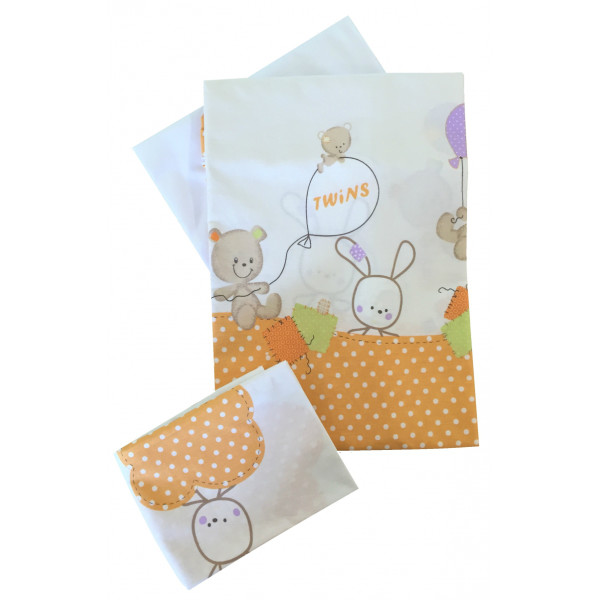 Комплект постельного белья детский Twins Comfort (3 элемента) зайчики и оранжевые горошки C-021
Комплект постельного белья детский Twins Comfort (3 элемента) зайчики и оранжевые горошки C-021