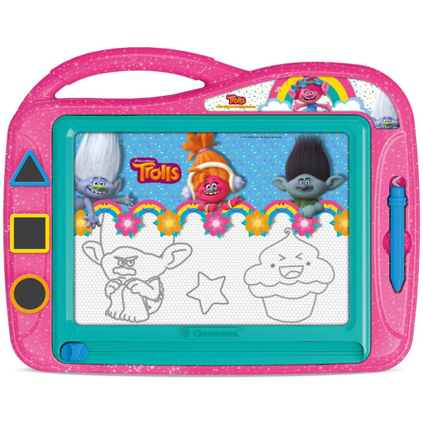 Магнитная доска для рисования с печатками Тролли Clementoni 15167 
Магнитная доска для рисования с печатками Тролли Clementoni 15167