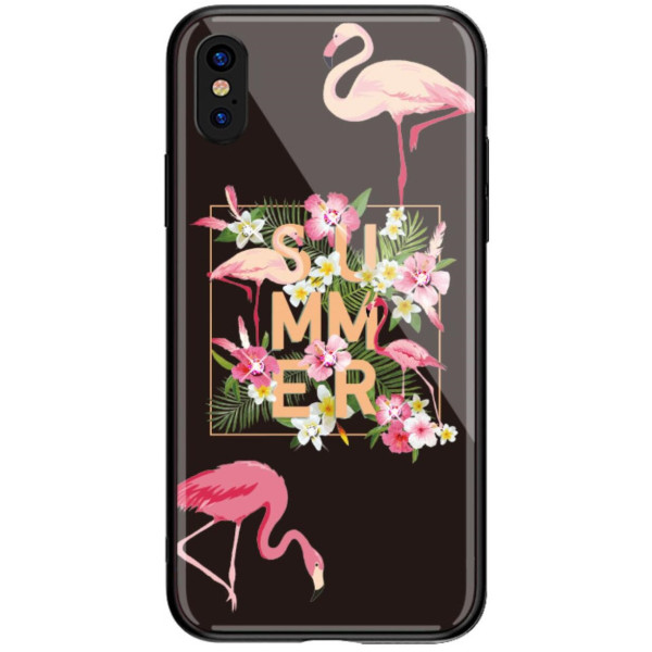 Чехол Kingxbar Glass/TPU/PC с камнями Фламинго Black для iPhone X
Чехол Kingxbar Glass/TPU/PC с камнями Фламинго Black для iPhone X