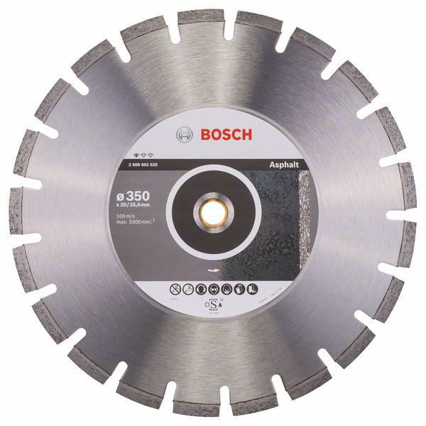 Алмазный отрезной круг по асфальту Bosch Standard for Asphalt 350x20/25.4 мм (2608602625)
Алмазный отрезной круг по асфальту Bosch Standard for Asphalt 350x20/25.4 мм (2608602625)