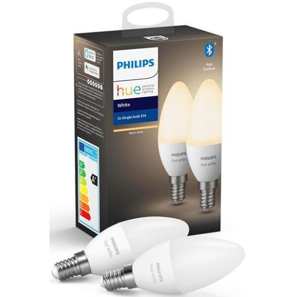 Лампа светодиодная-смарт Philips Hue E14, 5.5 W (40 Вт), 2700 K, White, Bluetooth, диммируемая, 2 шт (929002039904)
Лампа светодиодная-смарт Philips Hue E14, 5.5 W (40 Вт), 2700 K, White, Bluetooth, диммируемая, 2 шт (929002039904)