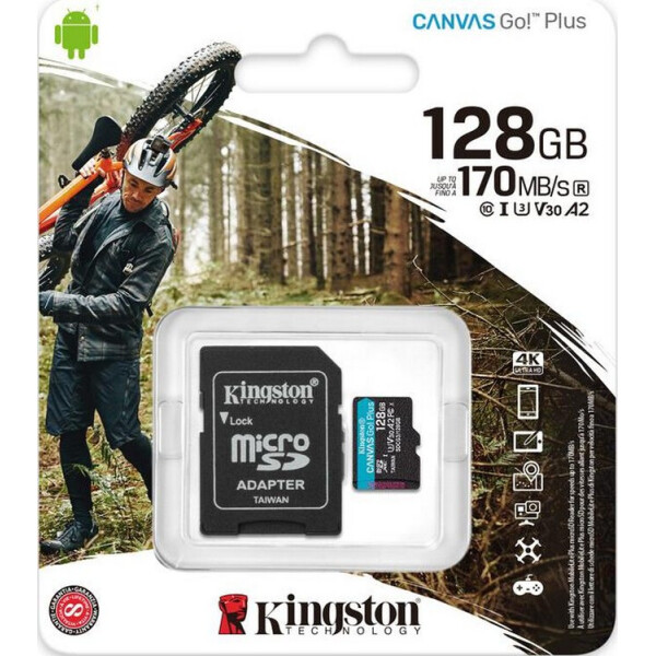 Kingston MicroSDXC 128GB Canvas Go! Plus Class 10 UHS-I U3 V30 A2 + SD-адаптер (SDCG3/128GB)
Kingston MicroSDXC 128GB Canvas Go! Plus Class 10 UHS-I U3 V30 A2 + SD-адаптер (SDCG3/128GB)