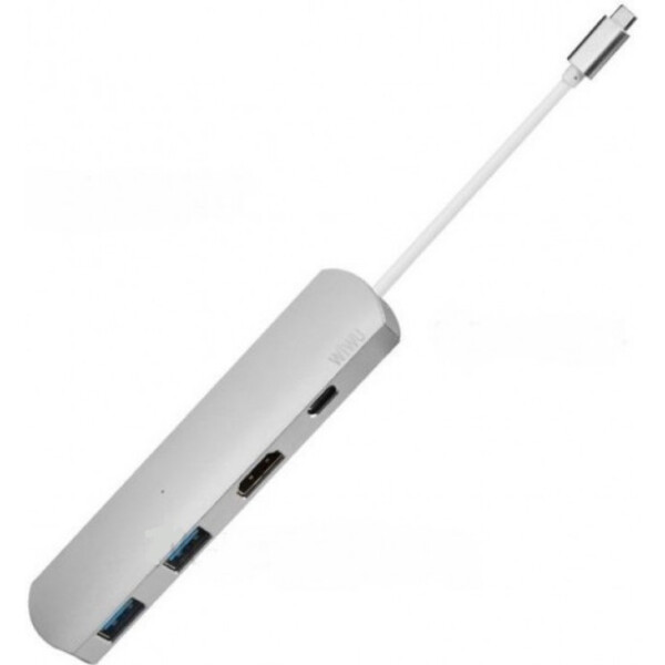 WIWU Adapter T3 Plus USB-C to USB-C+HDMI+2xUSB3.0 HUB Silver
WIWU Adapter T3 Plus USB-C to USB-C+HDMI+2xUSB3.0 HUB Silver