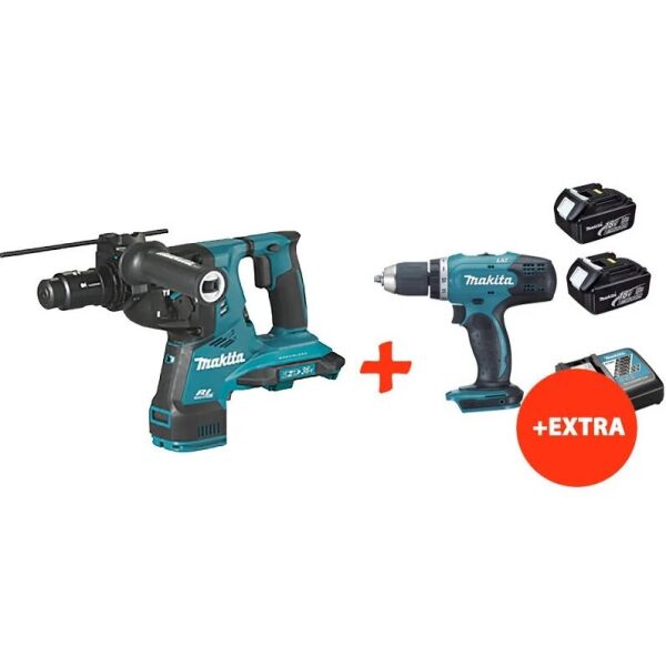 Аккумуляторный перфоратор Makita DHR281Z+аккумуляторная дрель-шуруповерт Makita DDF453RFX7 (DHR281RF2X)
Аккумуляторный перфоратор Makita DHR281Z+аккумуляторная дрель-шуруповерт Makita DDF453RFX7 (DHR281RF2X)