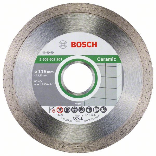 Алмазный отрезной круг по керамике Bosch Standard for Ceramic 115 x 22.23, 10 шт (2608603231)
Алмазный отрезной круг по керамике Bosch Standard for Ceramic 115 x 22.23, 10 шт (2608603231)