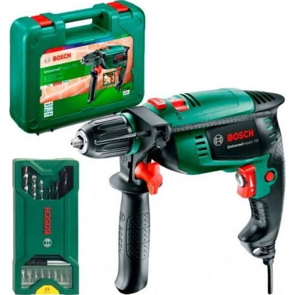 Дрель ударная Bosch UniversalImpact 700 X-line, 700Вт, БЗП, 1.7кг, набор сверл и бит, кейс (0.603.131.00F)
Дрель ударная Bosch UniversalImpact 700 X-line, 700Вт, БЗП, 1.7кг, набор сверл и бит, кейс (0.603.131.00F)