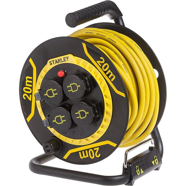 Удлинитель на катушке Stanley 20 м, 3x1.5мм2, IP44, 3200Вт, 4 розетки с крышками, SXECCL27ARE
Удлинитель на катушке Stanley 20 м, 3x1.5мм2, IP44, 3200Вт, 4 розетки с крышками, SXECCL27ARE