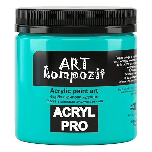 Краска акриловая ART Kompozit 430 мл Бирюзовый (KT430) 
Краска акриловая ART Kompozit 430 мл Бирюзовый (KT430)