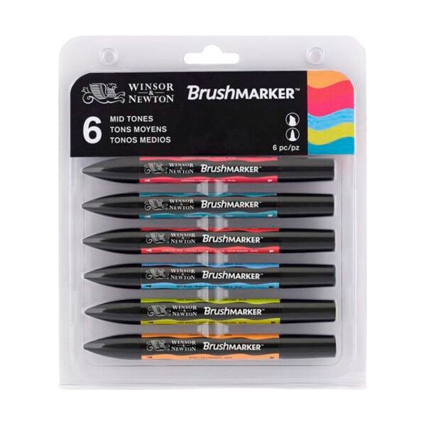 Набор двухсторонних маркеров Winsor & Newton Brushmarker средние тона 6 цветов (0290033)
Набор двухсторонних маркеров Winsor & Newton Brushmarker средние тона 6 цветов (0290033)