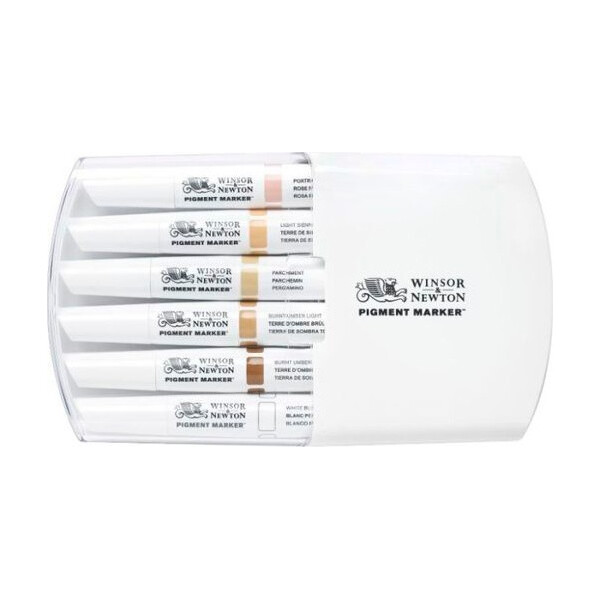 Набор двусторонних маркеров Winsor & Newton Pigment marker, Телесные тона, 6 шт. (0290045)
Набор двусторонних маркеров Winsor & Newton Pigment marker, Телесные тона, 6 шт. (0290045)