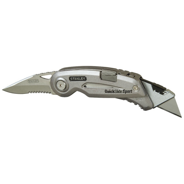 Нож 19Мм Трапеция 120Мм 2 Лезвия (Выдвижное + 75Мм Складное),серия Quickslide Sport Utility Knife S
Нож 19Мм Трапеция 120Мм 2 Лезвия (Выдвижное + 75Мм Складное),серия Quickslide Sport Utility Knife S
