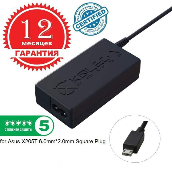 Блок питания Kolega-Power для ноутбука Asus 19V 1.75A 33W 6.0mm*2.0mm Square for X205T X205TA E202SA TP200S (KP-65-19-6020sq)
Блок питания Kolega-Power для ноутбука Asus 19V 1.75A 33W 6.0mm*2.0mm Square for X205T X205TA E202SA TP200S (KP-65-19-6020sq)