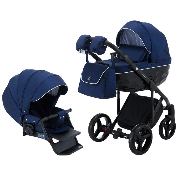 Коляска 2 в 1 Adamex Chantal C204-CZ темно-синий (белый кант) 
Коляска 2 в 1 Adamex Chantal C204-CZ темно-синий (белый кант)
