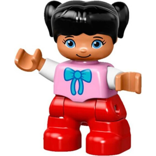 LEGO DUPLO Duplo Figure Lego Ville, Child Girl, Red Legs, Bright Pink Top with Bow Tie, Black Hair with Ponytails (47205pb032)
LEGO DUPLO Duplo Figure Lego Ville, Child Girl, Red Legs, Bright Pink Top with Bow Tie, Black Hair with Ponytails (47205pb032)