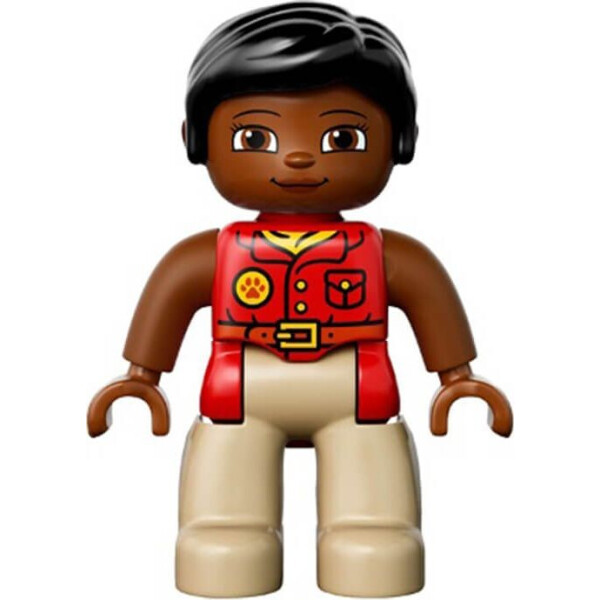 LEGO DUPLO Duplo Figure Lego Ville, Female, Tan Legs, Red Shirt, Black Hair, Reddish Brown Arms (47394pb215)
LEGO DUPLO Duplo Figure Lego Ville, Female, Tan Legs, Red Shirt, Black Hair, Reddish Brown Arms (47394pb215)