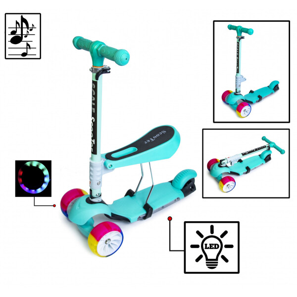 Детский самокат Scooter Smart 3in1 ccо светящимися колесами, музыкой и складной ручкой Тиффани
Детский самокат Scooter Smart 3in1 ccо светящимися колесами, музыкой и складной ручкой Тиффани