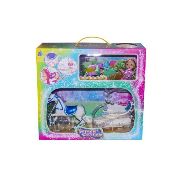 Карета с лошадкой (синее седло) и куклой SM3006 
Карета с лошадкой (синее седло) и куклой SM3006