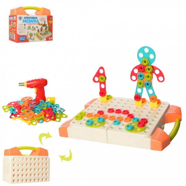 Мозаика M 54822 215 деталей, шуруповерт-вращ.насадка, в чемодане, на бат-ке (Оранжевый)
Мозаика M 54822 215 деталей, шуруповерт-вращ.насадка, в чемодане, на бат-ке (Оранжевый)