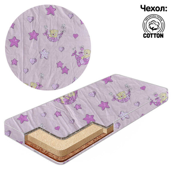 гр Матрас кокос - поролон - гречка - хлопок №1 - "Мишка на качели" КПГ-1 15187 цвет розовый ТМ Беби-Текс 
гр Матрас кокос - поролон - гречка - хлопок №1 - "Мишка на качели" КПГ-1 15187 цвет розовый ТМ Беби-Текс