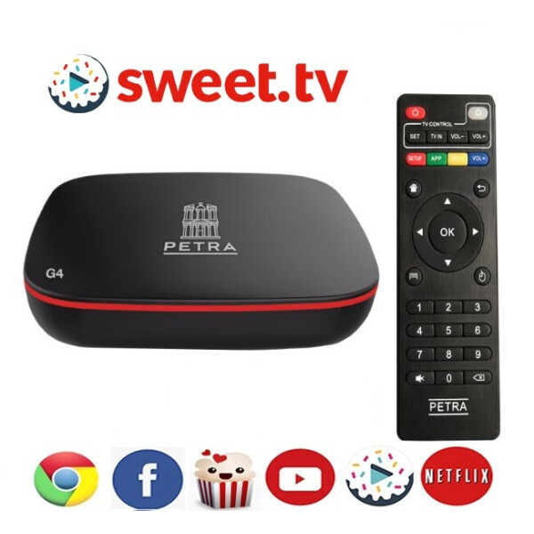 Смарт TV BOX с подпиской Sweet.tv Пакет L на 6 мес + Popcorn Netflix Android приставка 4K Petra G4
Смарт TV BOX с подпиской Sweet.tv Пакет L на 6 мес + Popcorn Netflix Android приставка 4K Petra G4
