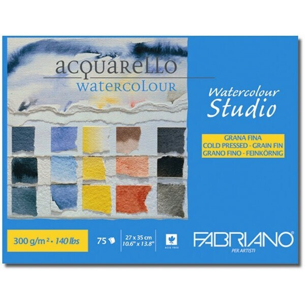 Склейка для акварели Watercolor Studio A4 (27х35см), 300г/м2, 75л, среднее зерно, Fabriano (75302735)
Склейка для акварели Watercolor Studio A4 (27х35см), 300г/м2, 75л, среднее зерно, Fabriano (75302735)