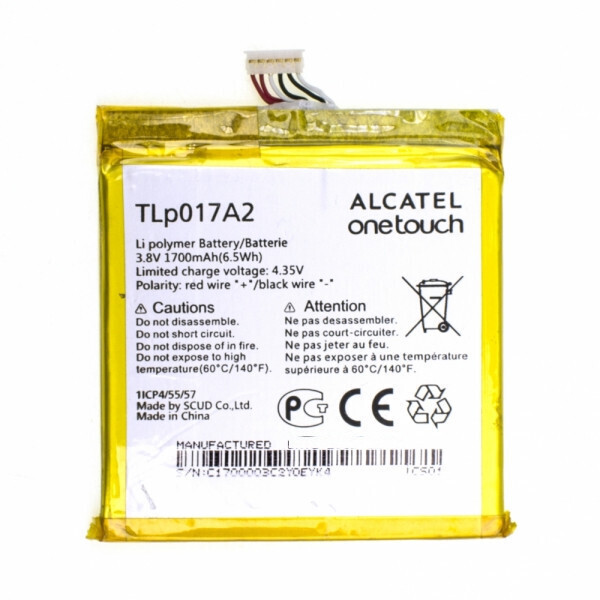 Батарея Alcatel/TCL TLp017A2 TCL S530T, IDOL 2 Mini, One Touch Fire E, One Touch Idol 2 mini
Батарея Alcatel/TCL TLp017A2 TCL S530T, IDOL 2 Mini, One Touch Fire E, One Touch Idol 2 mini
