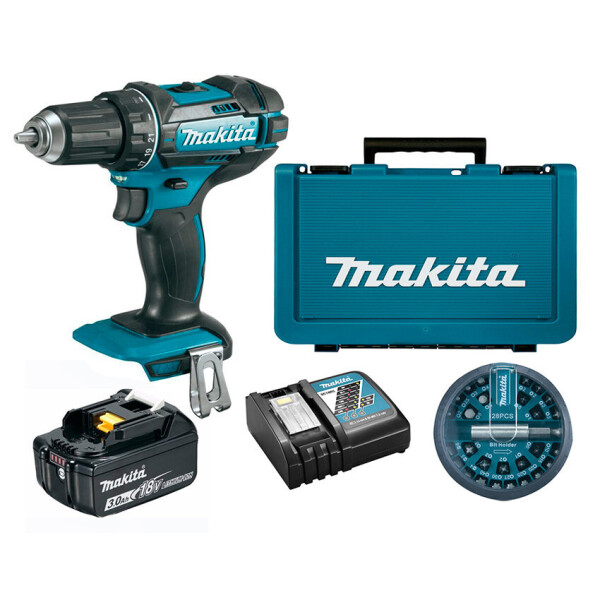 Аккумуляторная дрель-шуруповерт Makita DDF482RFX + 1 акб 18 V 3 Ah + з/у + кейс + набор бит 28 шт (B-28911)
Аккумуляторная дрель-шуруповерт Makita DDF482RFX + 1 акб 18 V 3 Ah + з/у + кейс + набор бит 28 шт (B-28911)