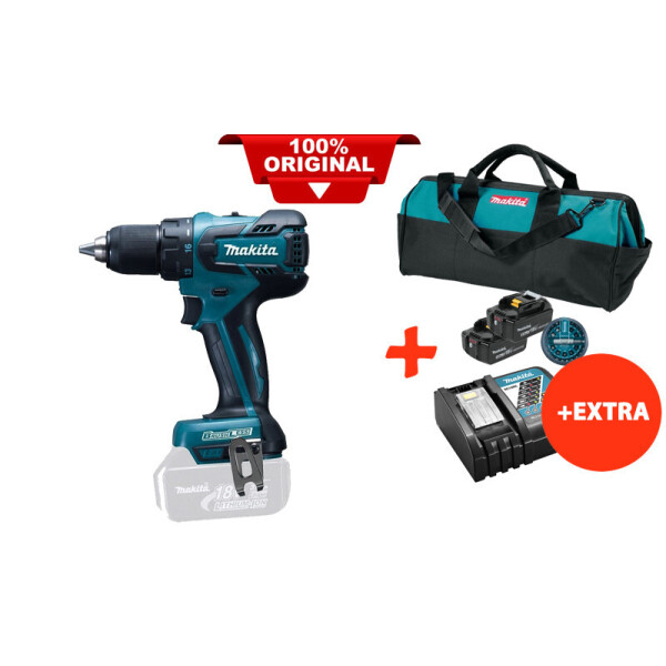 Аккумуляторная дрель-шуруповерт Makita DDF459Z+2 акк.18V 5 Ah+быстрозарядное ЗУ+набор бит+сумка (DDF459RT2BX)
Аккумуляторная дрель-шуруповерт Makita DDF459Z+2 акк.18V 5 Ah+быстрозарядное ЗУ+набор бит+сумка (DDF459RT2BX)