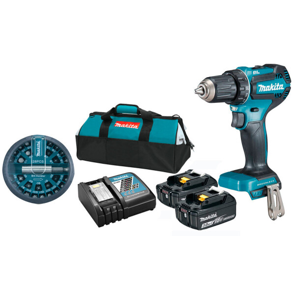 Аккумуляторная дрель-шуруповерт Makita DDF485RFBX + 2 акб 18 V 3 Ah + з/у + сумка + набор бит 28 шт (B-28911)
Аккумуляторная дрель-шуруповерт Makita DDF485RFBX + 2 акб 18 V 3 Ah + з/у + сумка + набор бит 28 шт (B-28911)