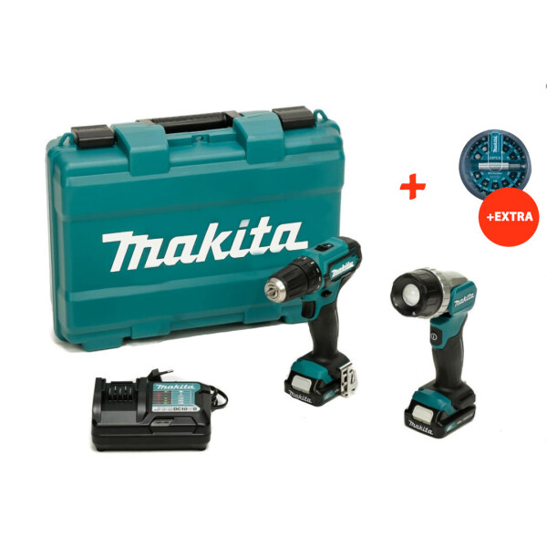 Аккумуляторный шуруповерт Makita DF333DZ + 2 акк 12V 1.5Ah + ЗУ + аккумуляторный фонарь + кейс +биты
Аккумуляторный шуруповерт Makita DF333DZ + 2 акк 12V 1.5Ah + ЗУ + аккумуляторный фонарь + кейс +биты