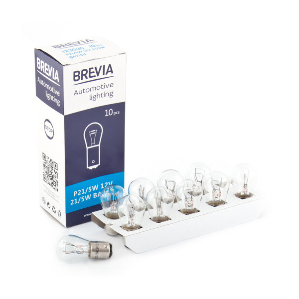 Лампа розжарювання Brevia P21/5W 12V 21/5W BAY15d CP
Лампа розжарювання Brevia P21/5W 12V 21/5W BAY15d CP