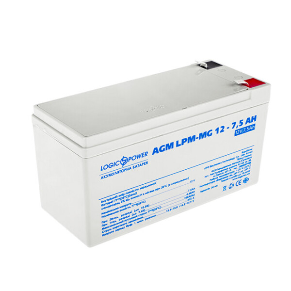 Аккумулятор мультигелевый AGM LPM-MG 12 – 7,5 AH 
Аккумулятор мультигелевый AGM LPM-MG 12 – 7,5 AH
