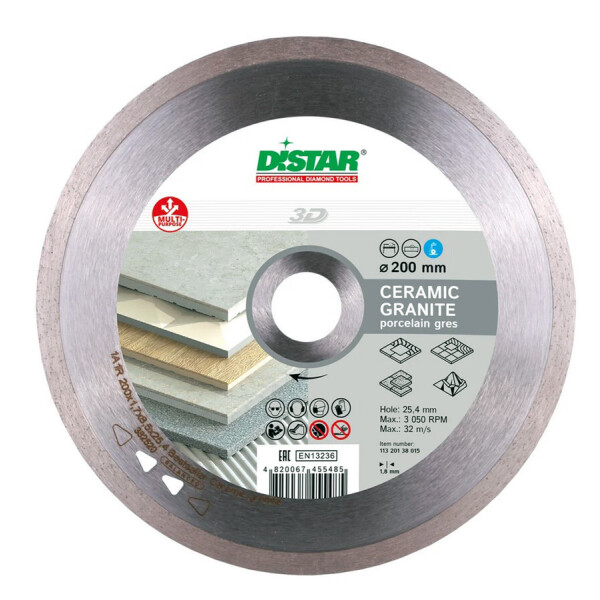 Круг алмазный отрезной Distar 1A1R 200x1,8x8,5x25,4 Bestseller Ceramic granite (11320138015)
Круг алмазный отрезной Distar 1A1R 200x1,8x8,5x25,4 Bestseller Ceramic granite (11320138015)
