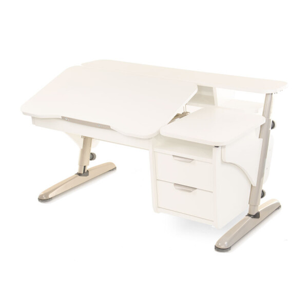Парта Эргономик с тумбой, ЛДСП белый-серый
Парта Эргономик с тумбой, ЛДСП белый-серый
