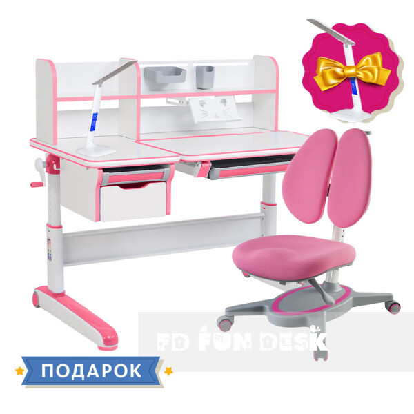 Комплект для девочки стол-трансформер Libro Pink + универсальное кресло FunDesk Primavera II Pink
Комплект для девочки стол-трансформер Libro Pink + универсальное кресло FunDesk Primavera II Pink