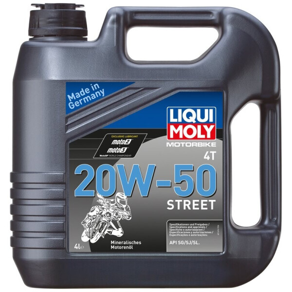 Liqui Moly Motorbike 4T 20W-50 Street Моторное масло для мототехники, 4 л
Liqui Moly Motorbike 4T 20W-50 Street Моторное масло для мототехники, 4 л