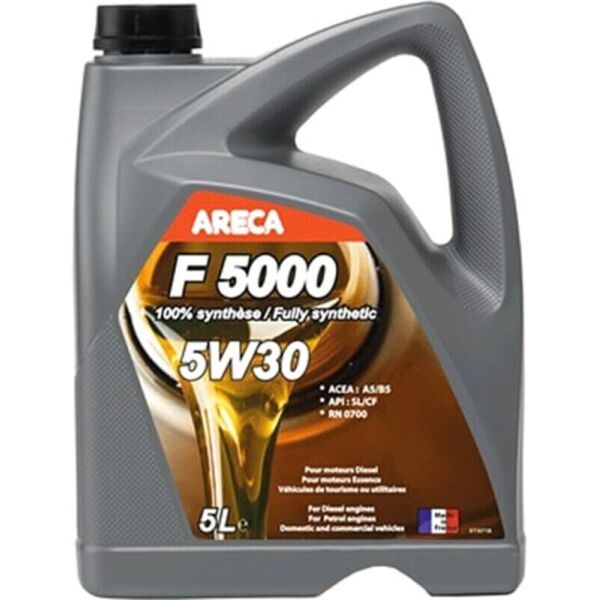 Areca F5000 5W-30 синтетическое моторное масло, 5 л 
Areca F5000 5W-30 синтетическое моторное масло, 5 л
