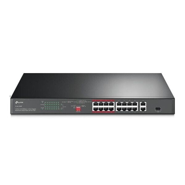 Коммутатор TP-LINK TL-SL1218P 16xFE/PoE+ 150W, 2xGE, 1xcombo SFP, неуправл. (TL-SL1218P)
Коммутатор TP-LINK TL-SL1218P 16xFE/PoE+ 150W, 2xGE, 1xcombo SFP, неуправл. (TL-SL1218P)