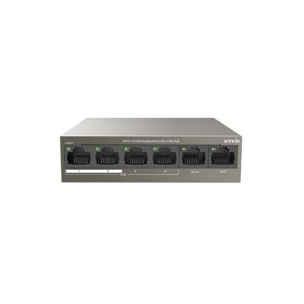 Коммутатор TENDA TEF1106P-4-63W 6xFE (4xFE PoE, 2xFE Uplink), Неуправляемый (TEF1106P-4-63W)
Коммутатор TENDA TEF1106P-4-63W 6xFE (4xFE PoE, 2xFE Uplink), Неуправляемый (TEF1106P-4-63W)