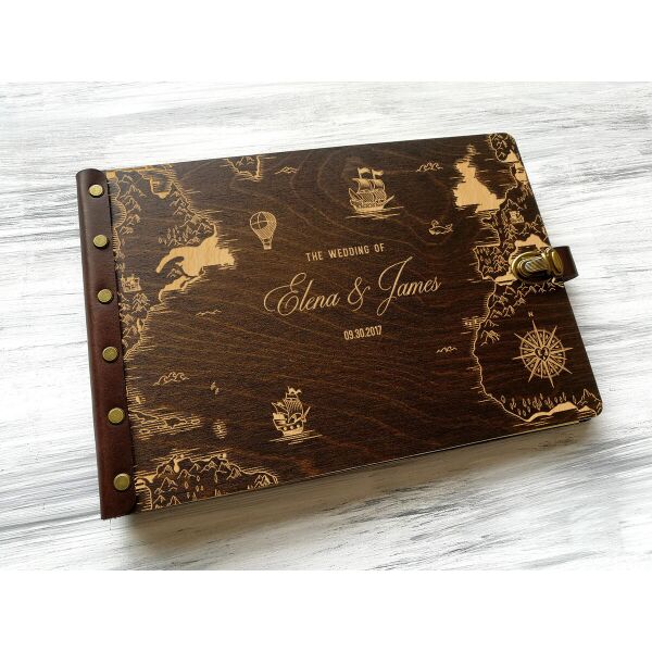 Свадебная книга пожеланий Карта мира с персонализацией, 30 листов слоновая кость без линовки, А5, Темное дерево, WOODPRESENT
Свадебная книга пожеланий Карта мира с персонализацией, 30 листов слоновая кость без линовки, А5, Темное дерево, WOODPRESENT