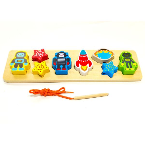 Шнуровка - сортер, деревянная развивающая игрушка для детей 2 в 1, Star Toys, космическая тематика.
Шнуровка - сортер, деревянная развивающая игрушка для детей 2 в 1, Star Toys, космическая тематика.