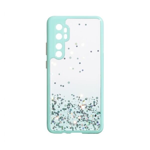 Переливающийся чехол Frame с блестками для Xiaomi Mi Note 10 Lite (Бирюзовый)