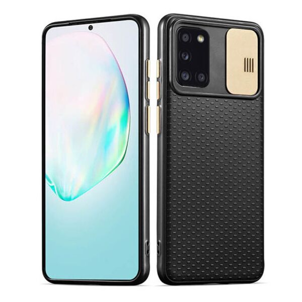 Силиконовый чехол Camshield Black со шторкой защищающей камеру для Samsung Galaxy A31 (Черный / Золотой)
Силиконовый чехол Camshield Black со шторкой защищающей камеру для Samsung Galaxy A31 (Черный / Золотой)