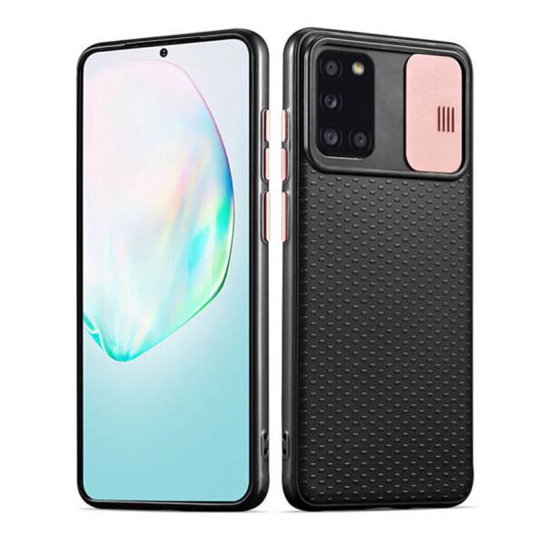 Силиконовый чехол Camshield Black со шторкой защищающей камеру для Samsung Galaxy A31 (Черный / Розовый)
Силиконовый чехол Camshield Black со шторкой защищающей камеру для Samsung Galaxy A31 (Черный / Розовый)
