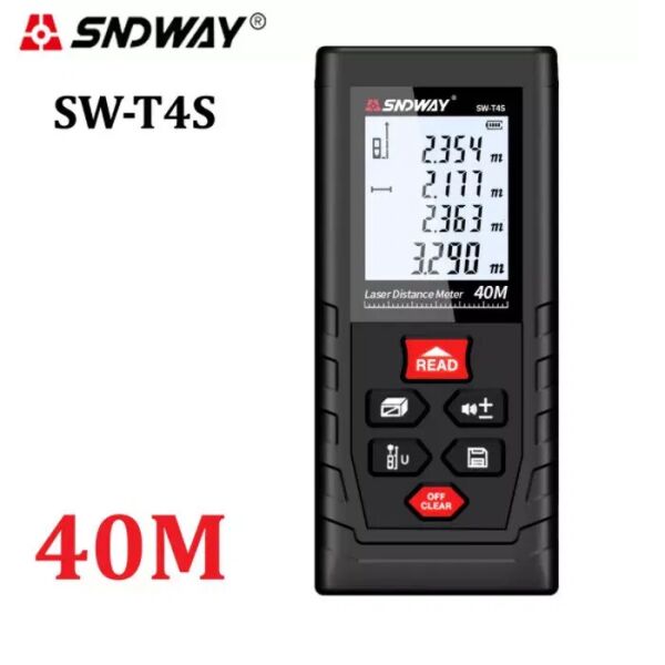 Лазерный дальномер SNDWAY SW-T4S (,без чехла) оригинал в коробке, лазерная рулетка, 40м, измеритель расстояния
Лазерный дальномер SNDWAY SW-T4S (,без чехла) оригинал в коробке, лазерная рулетка, 40м, измеритель расстояния