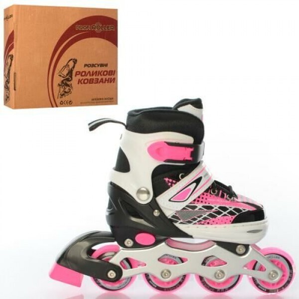 Раздвижные роликовые коньки для детей с полиуретановыми светящимися колесами A 4140-S-P размер 31-34, розовые
Раздвижные роликовые коньки для детей с полиуретановыми светящимися колесами A 4140-S-P размер 31-34, розовые
